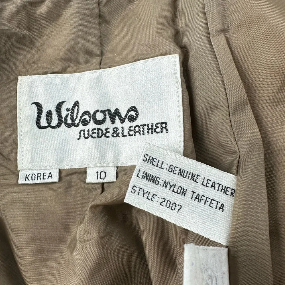 Vintage Wilsons Leather Women's A Line Genuine Leather Skirt Tan Size 10/Medium - Picture 8 of 9